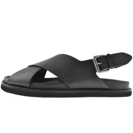 Ralph Lauren Zane Leather Sandals Black | Mainline Menswear us